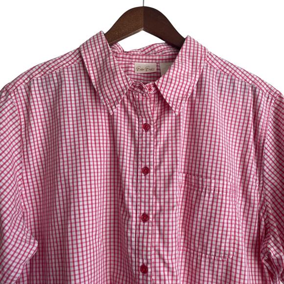 VTG Bobbie Brooks Women Top 18/20 Check Button Preppy Coastal Y2K Retro Cowgirl - Picture 6 of 13